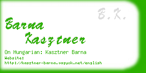 barna kasztner business card